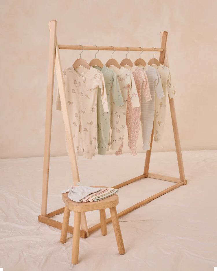 Quincy Mae | Zip Long Sleeve Sleeper Footie | Pink Blossom 