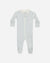 Quincy Mae | Zip Long Sleeve Sleeper Footie | Sky Mirco Stripe 