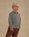 Collared Long Sleeve Shirt | Black Gingham