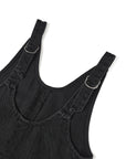V-Neck Overall Dress | Washed Black