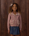Collared Cardigan | Rosewood