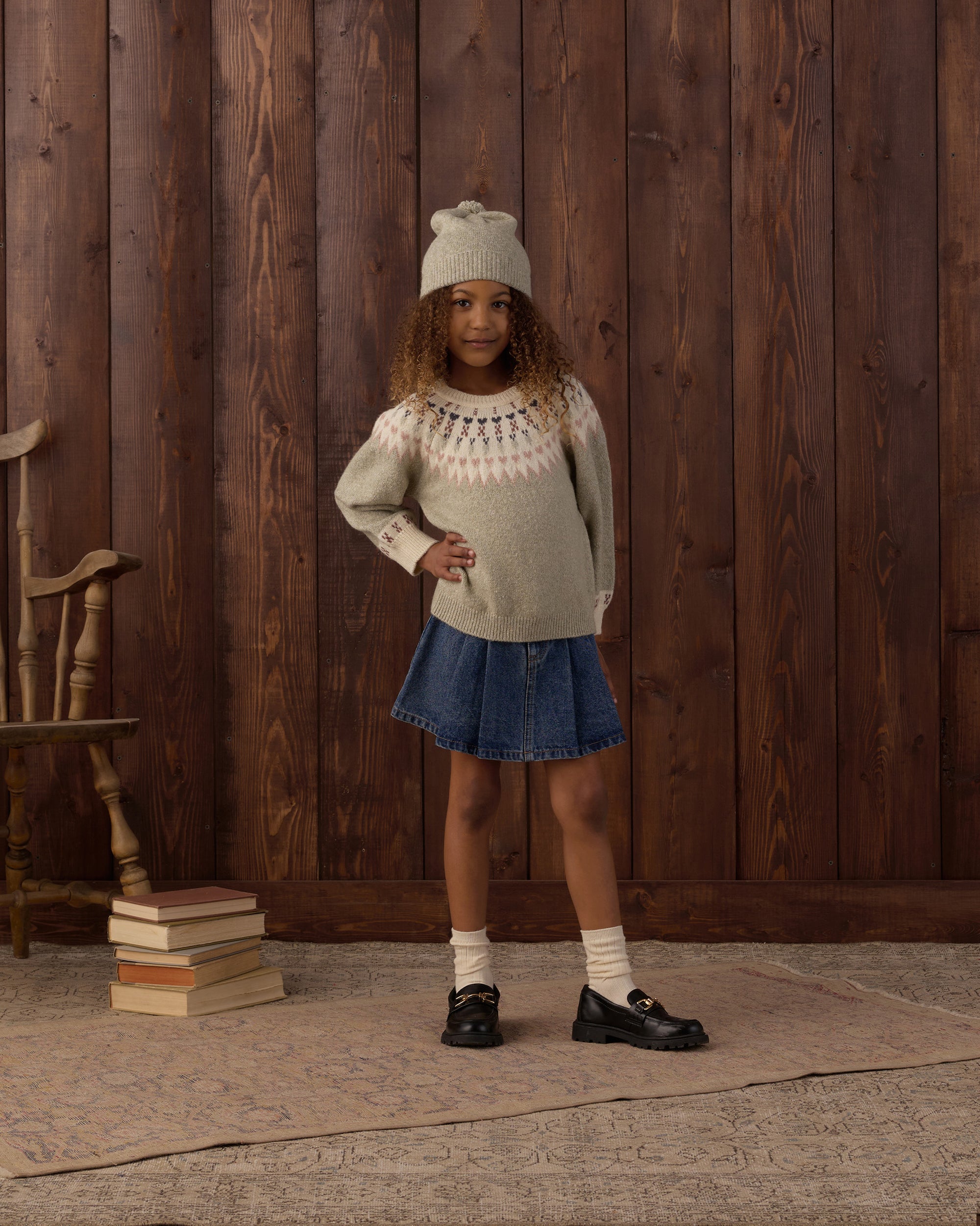 Pleated Denim Skirt | Indigo