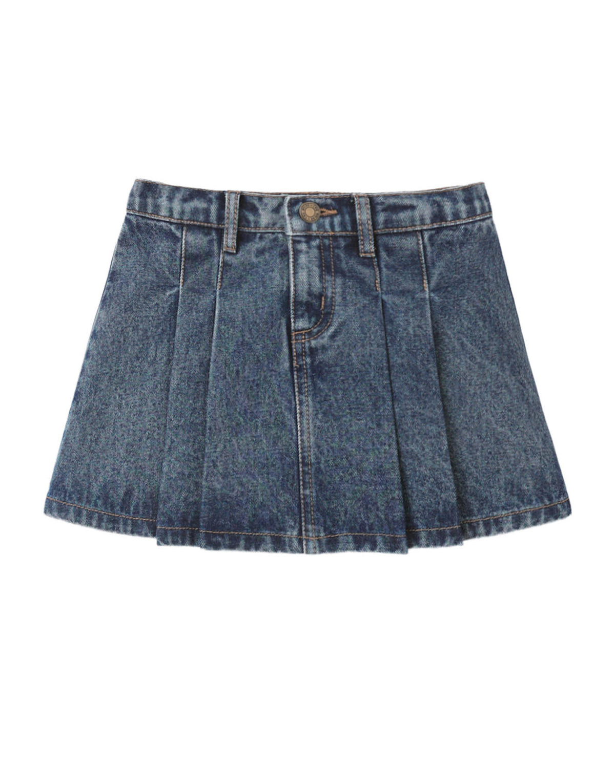 Pleated Denim Skirt | Indigo