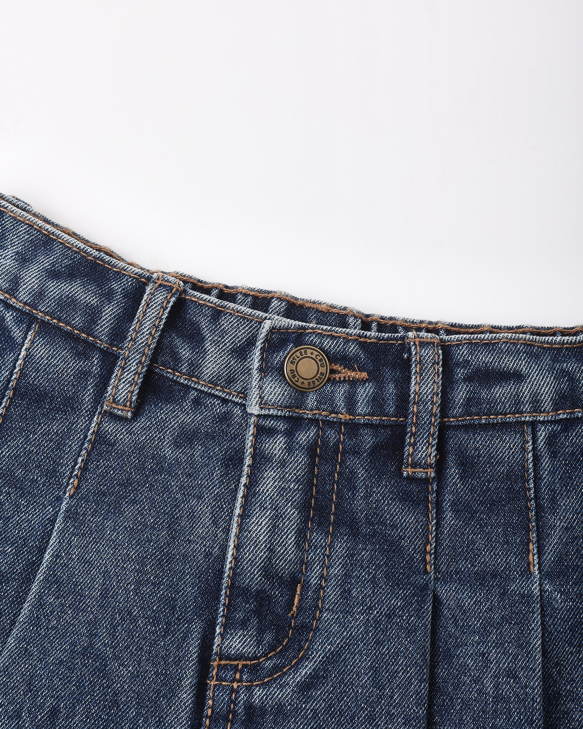 Pleated Denim Skirt | Indigo