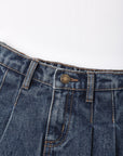 Pleated Denim Skirt | Indigo