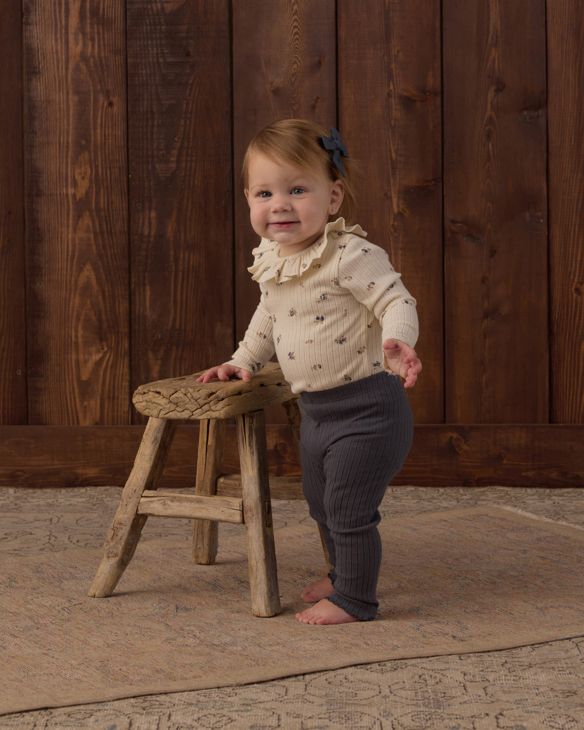 Ruffle Collar Bodysuit | Natural Ditsy