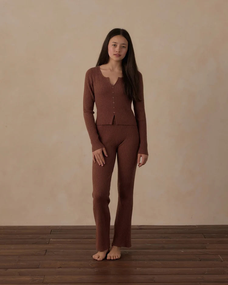 Teen Flare Rib Knit Pant | Mulberry