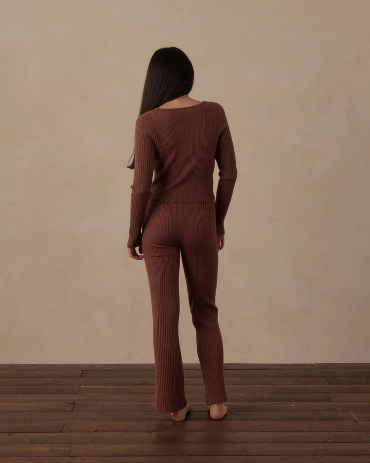 Teen Flare Rib Knit Pant | Mulberry