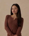 Teen Long Sleeve Rib Knit Tee | Mulberry