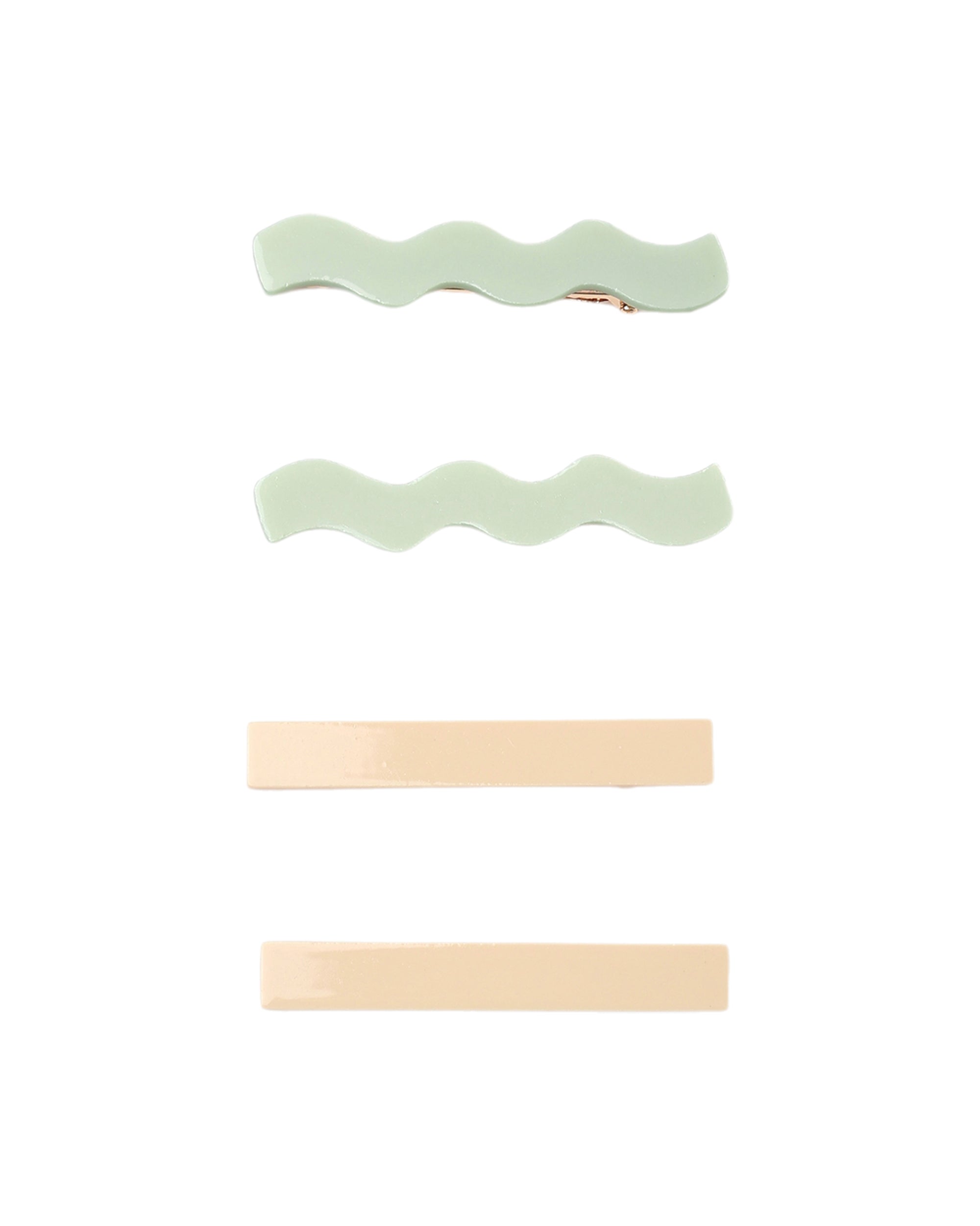 Wavy Clip Set | Sage, Natural
