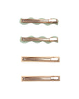 Wavy Clip Set | Sage, Natural