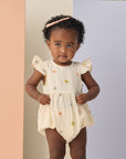 Amelia Romper | Embroidered Daisies