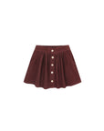 Button Front Mini Skirt | Burgundy