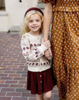 Button Front Mini Skirt | Burgundy