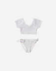 Cropped Rashguard Set | Periwinkle Stripe