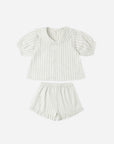 Delilah Pajama Set | Seafoam Railroad Stripe