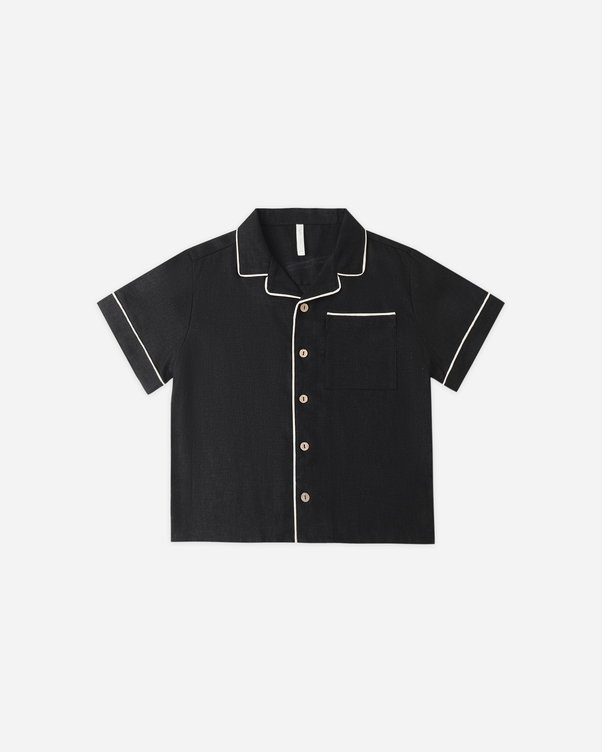 Lapel Collared Shirt | Black