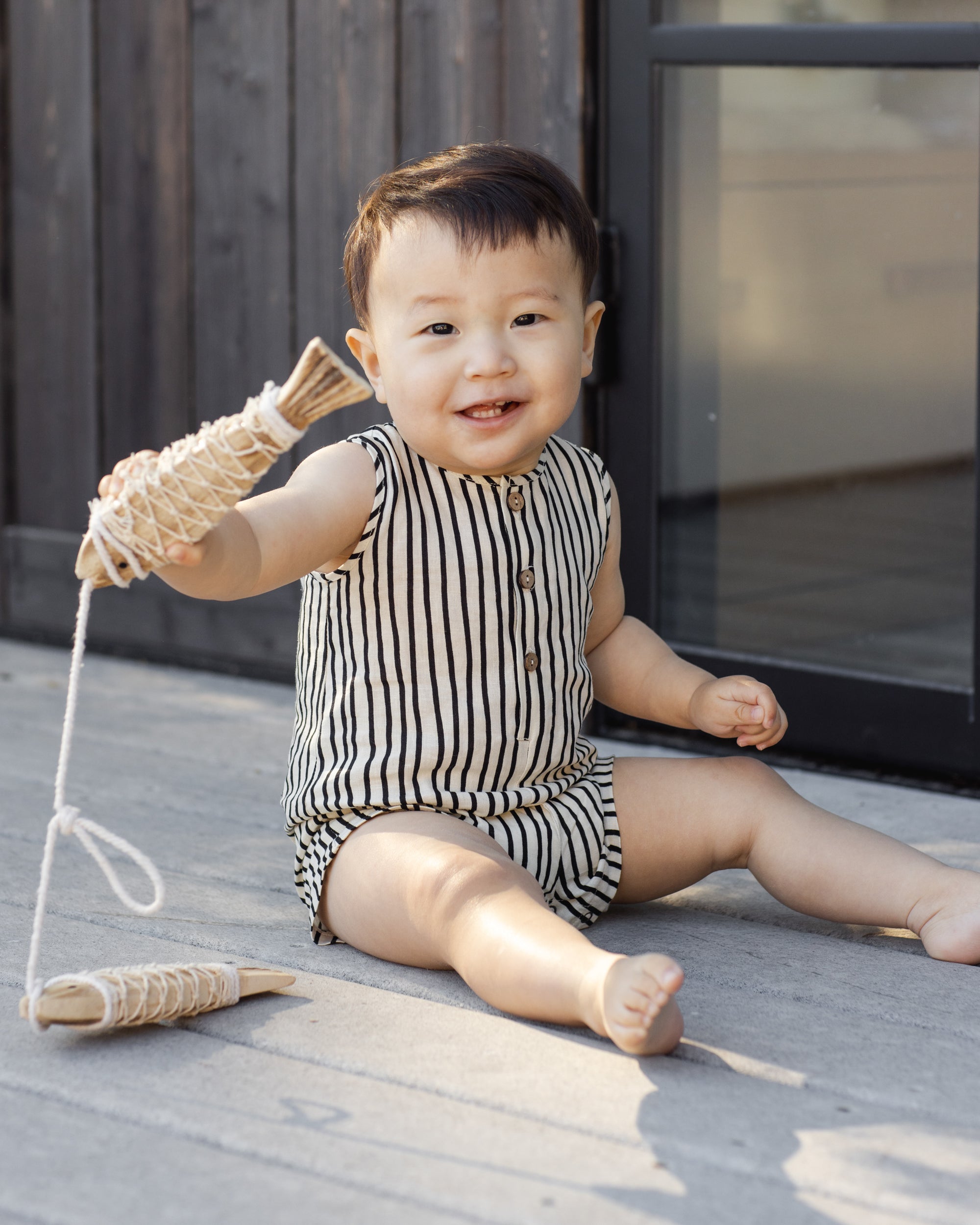 Maverick Romper | Wavy Stripe
