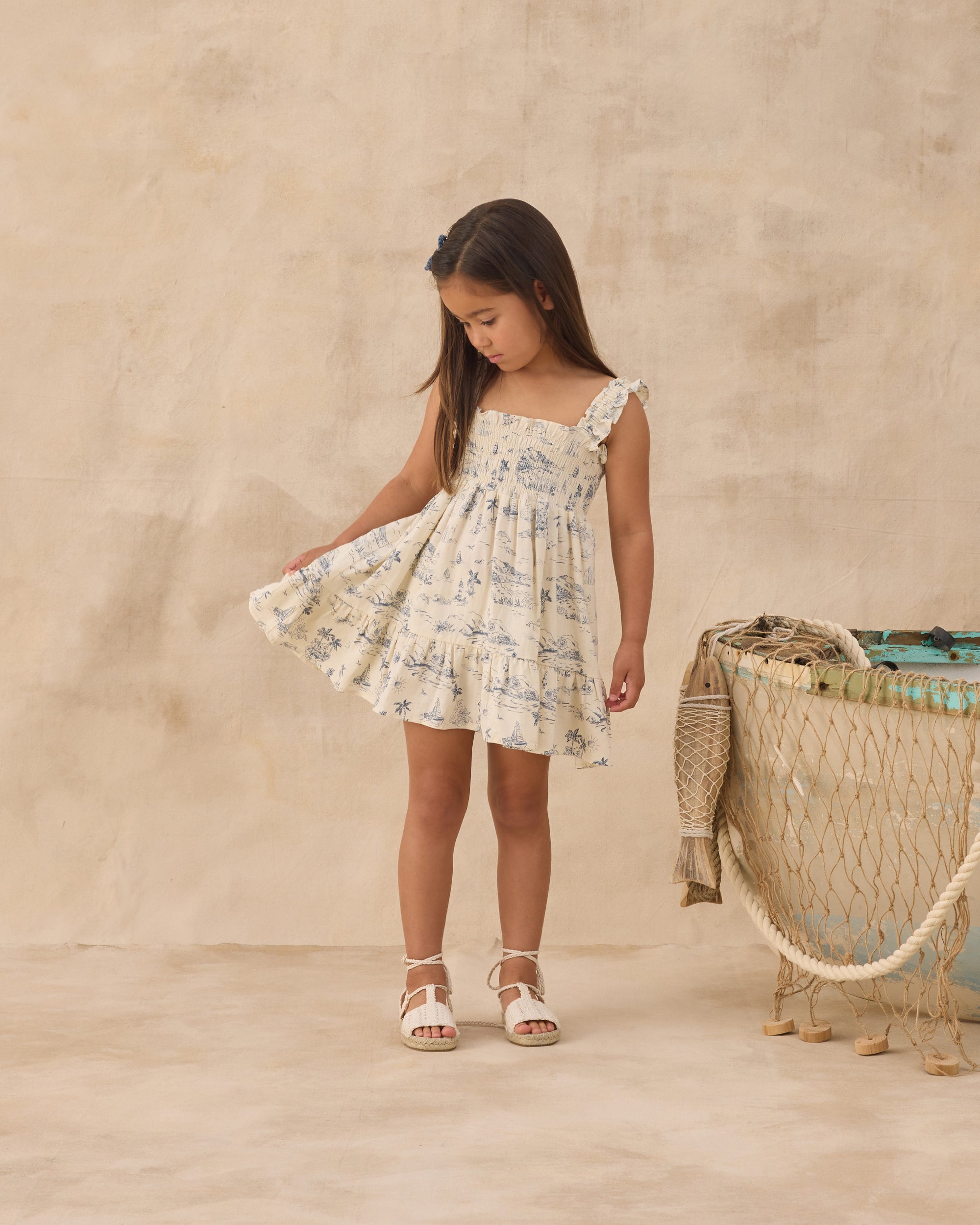 Sutton Dress | Ocean Toile