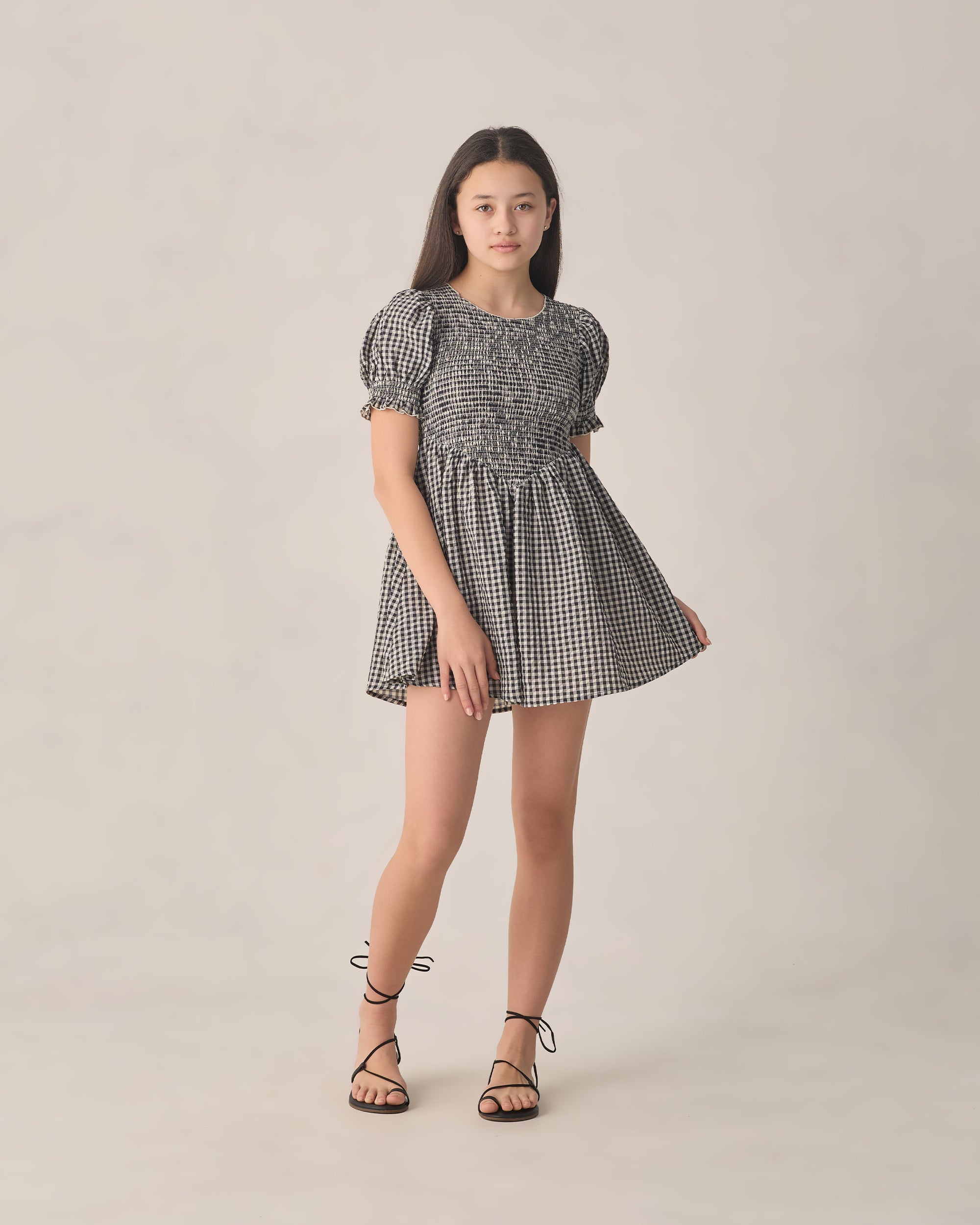 Teen Louise Dress | Black Gingham