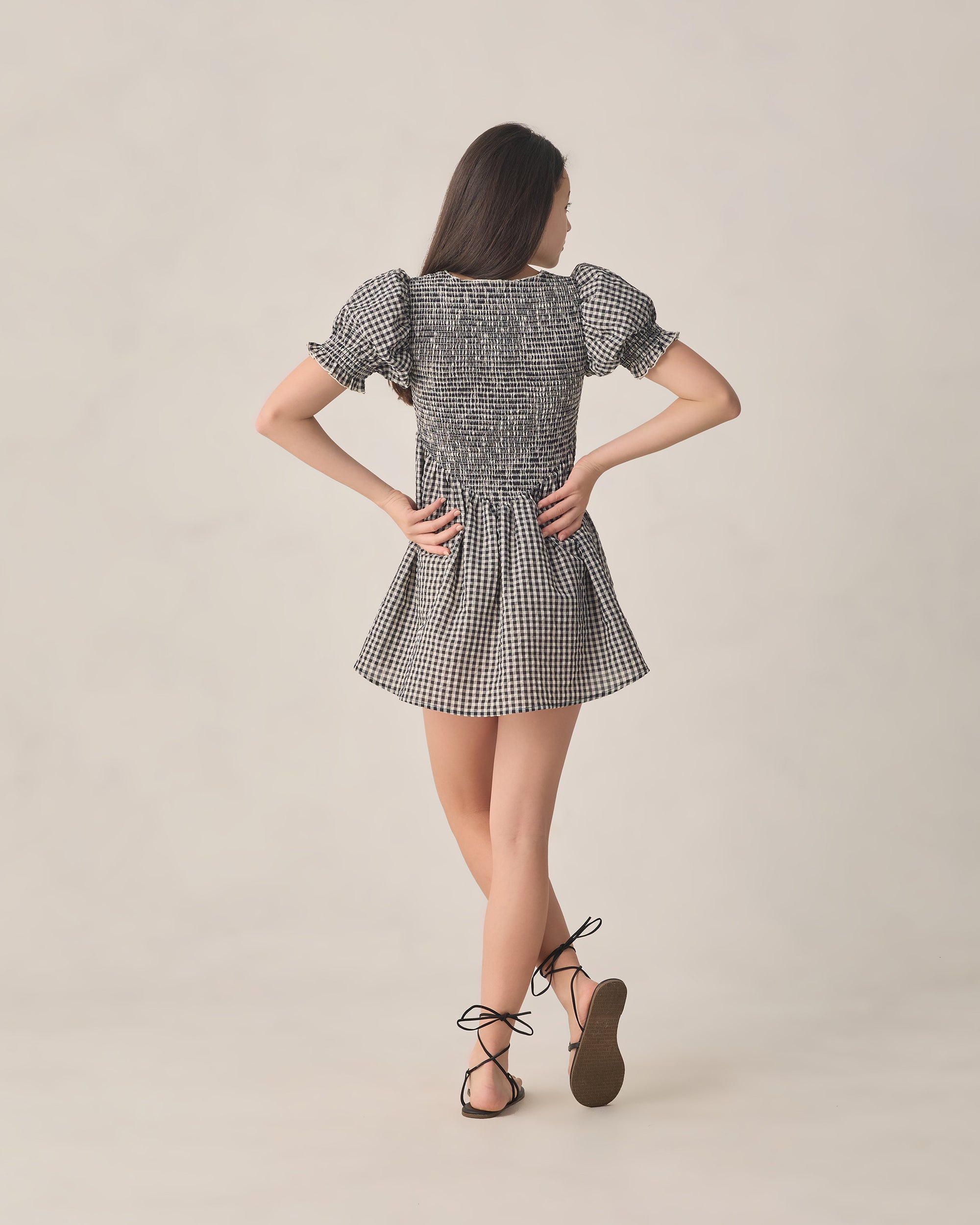 Teen Louise Dress | Black Gingham