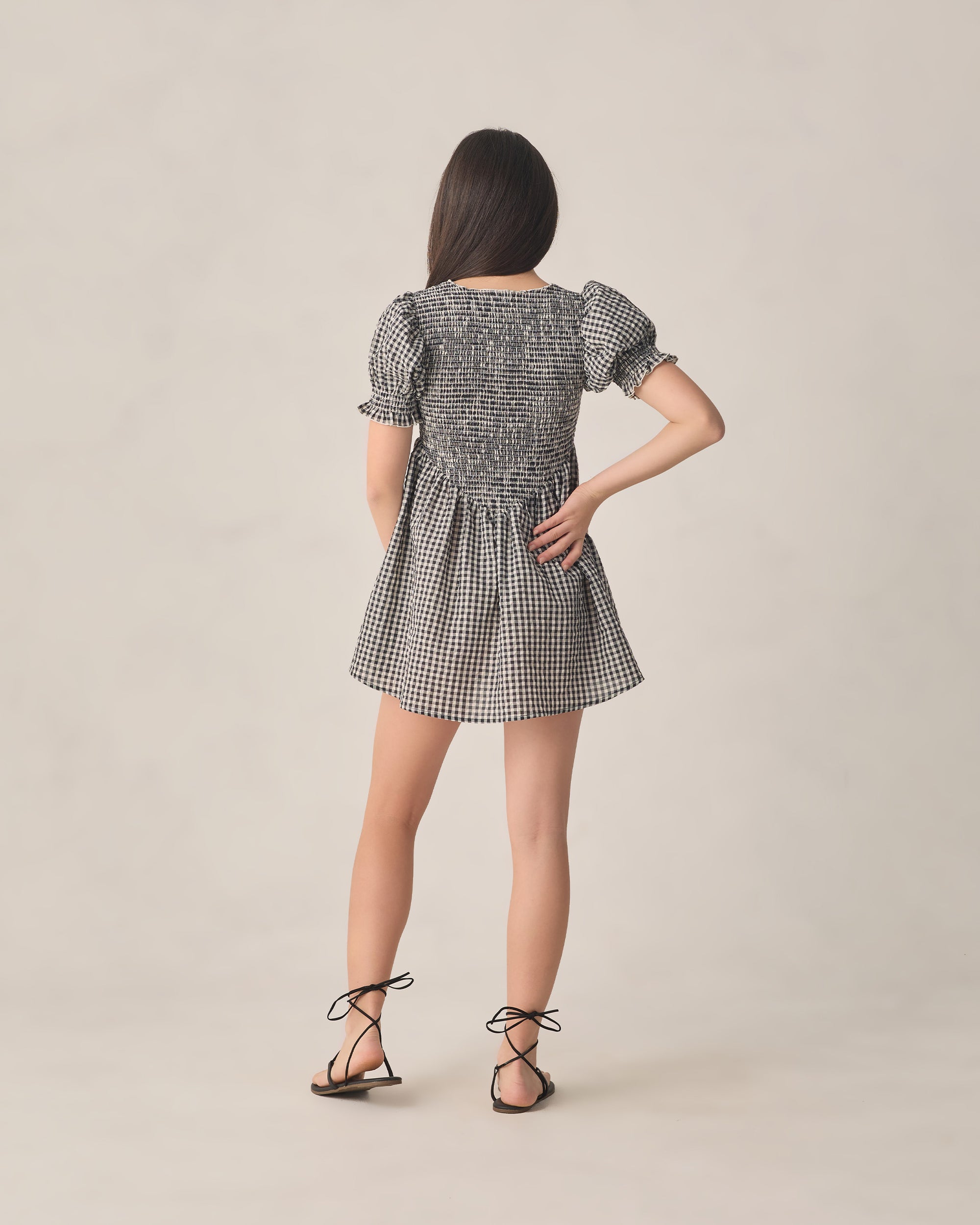 Teen Louise Dress | Black Gingham