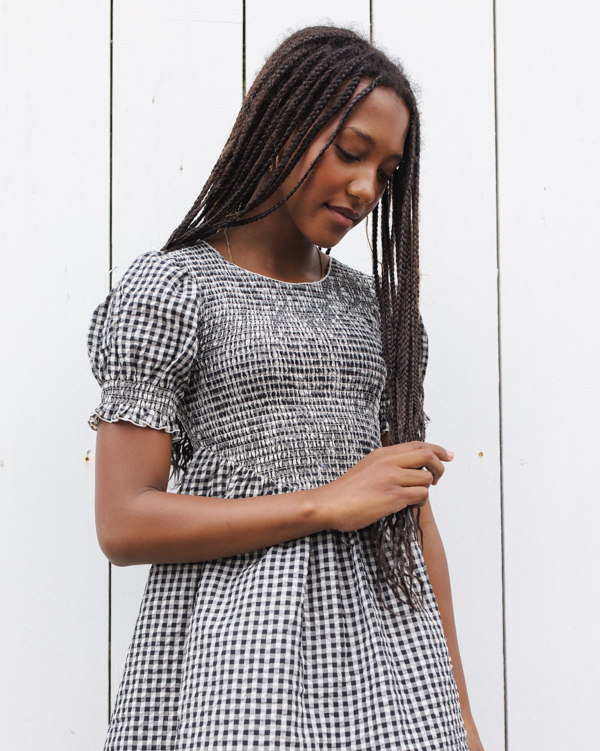 Teen Louise Dress | Black Gingham