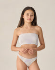 Teen Tube Top Bikini | Periwinkle Stripe