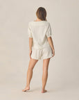 Womens Delilah Pajama Set | Seafoam Railroad Stripe