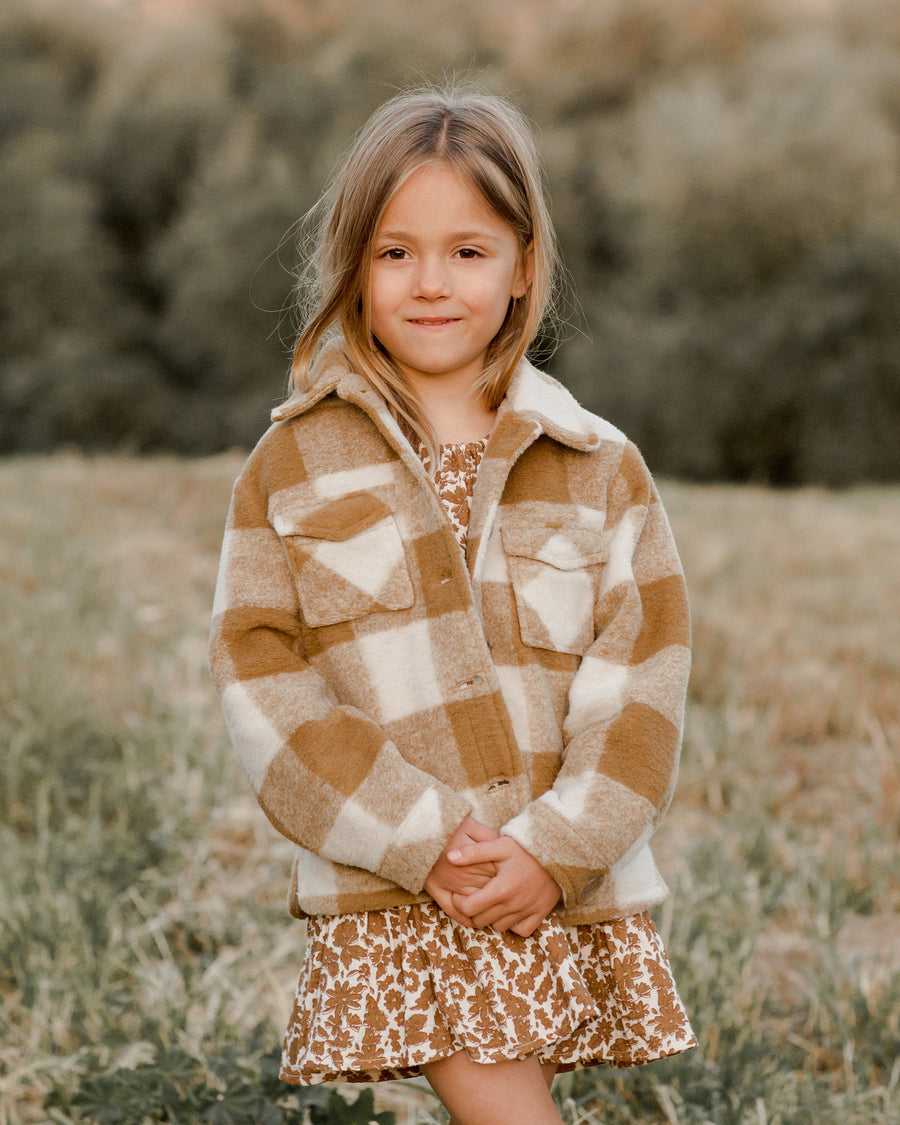 Shearling Chore Coat | Brass Checker