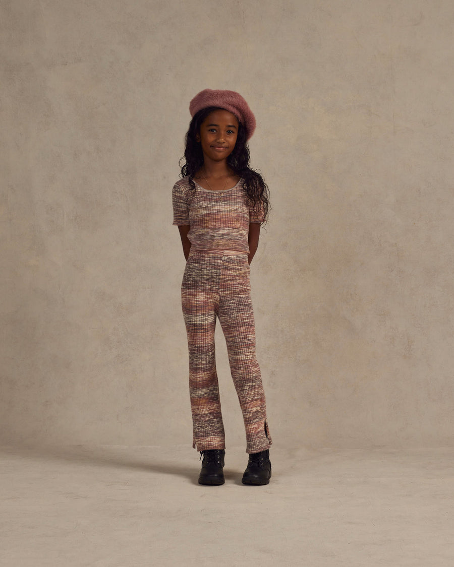 Flare Knit Pant | Berry Space Dye