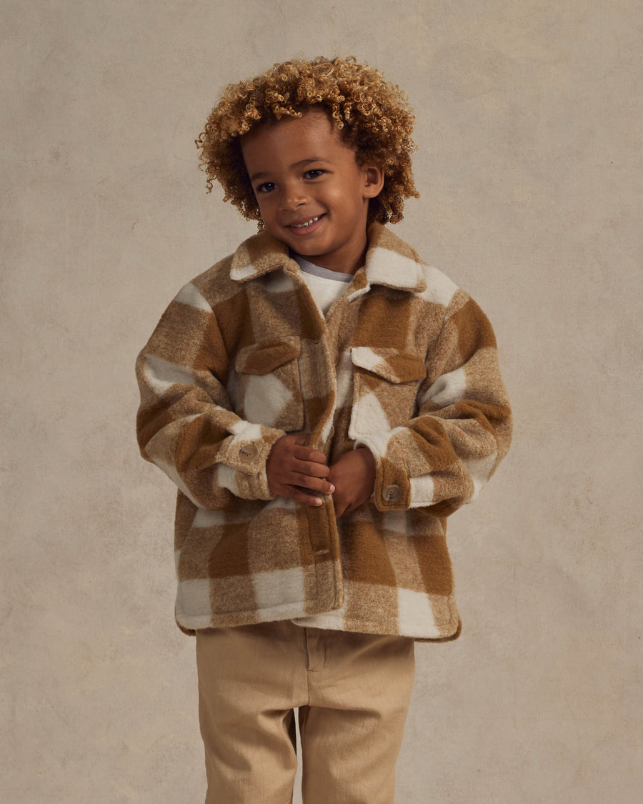 Shearling Chore Coat | Brass Checker