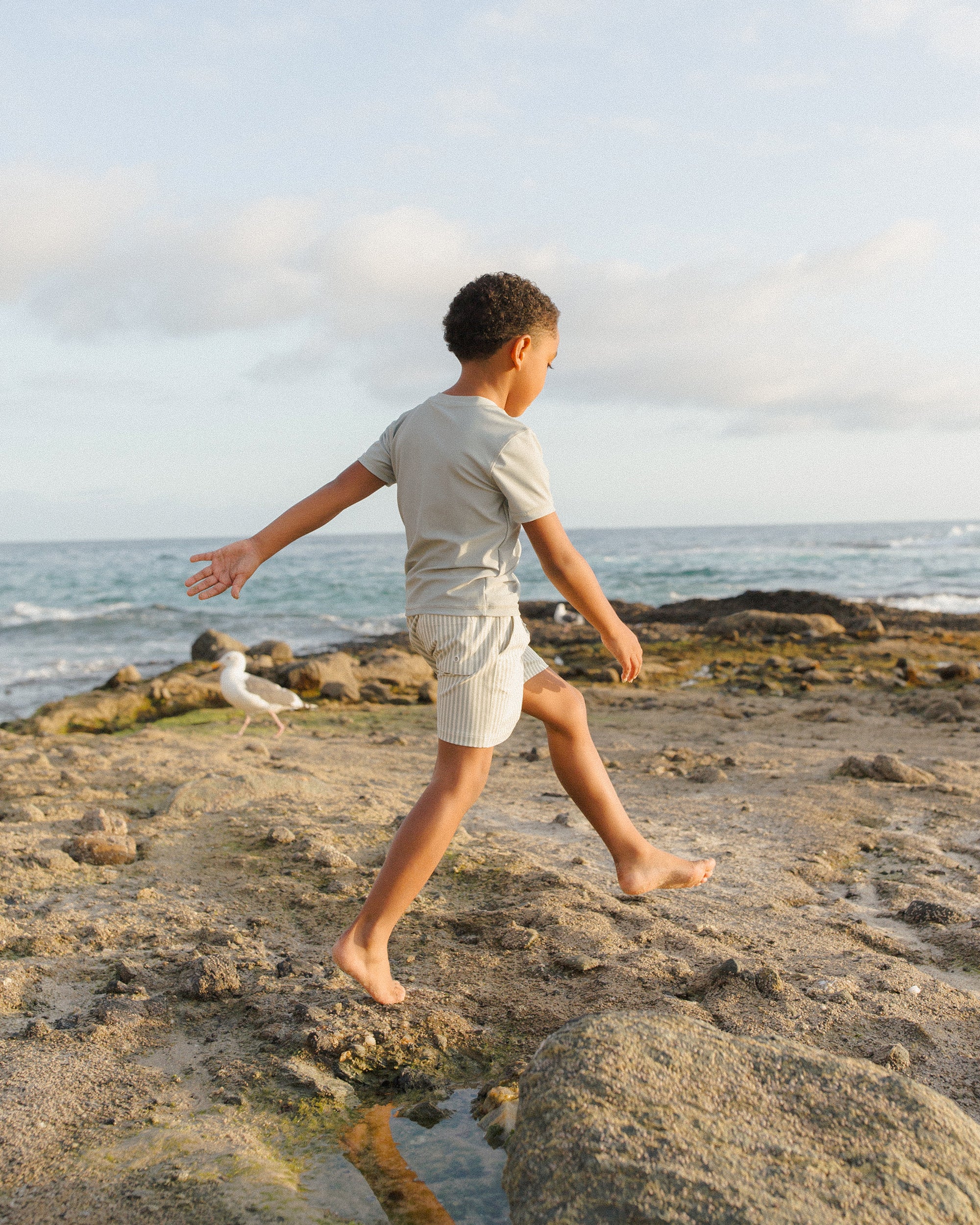 Ryee+Cru | Boardshort | Sage Stripe 