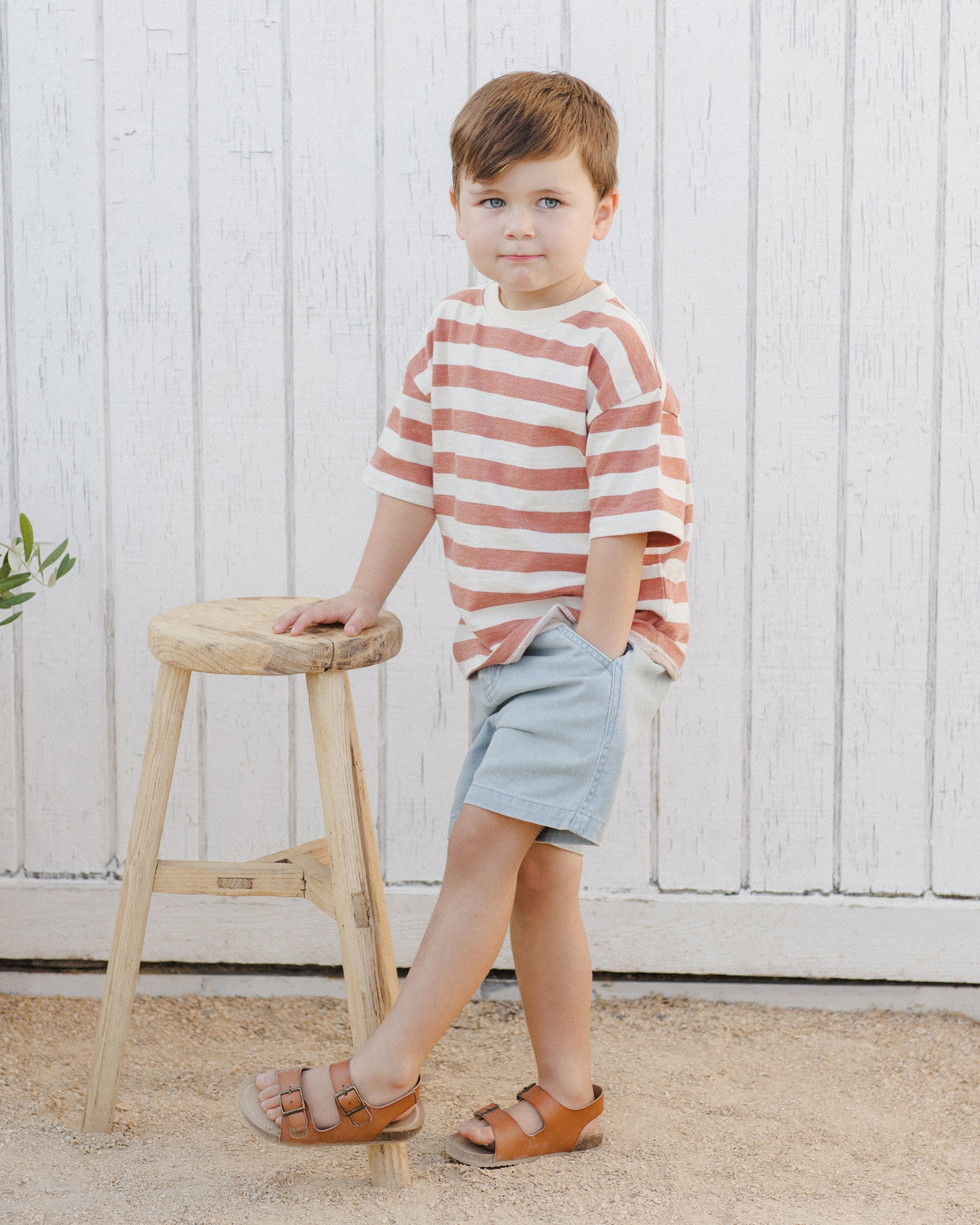 RyleeCru | SS25 D3 | Relaxed Tee | Poppy Stripe 