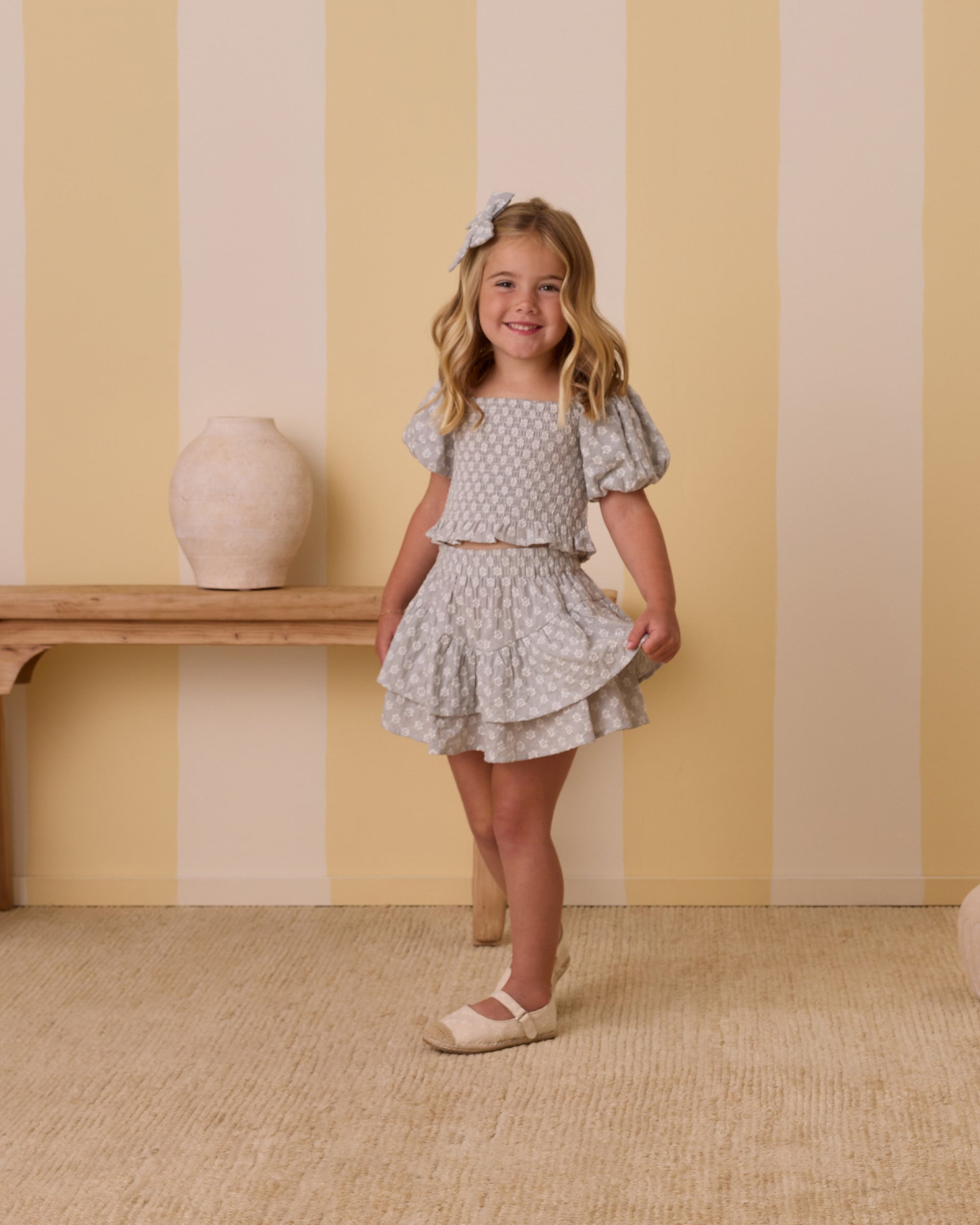RyleeCru | SS25 D3 | Tiered Mini Skirt | Seafoam 