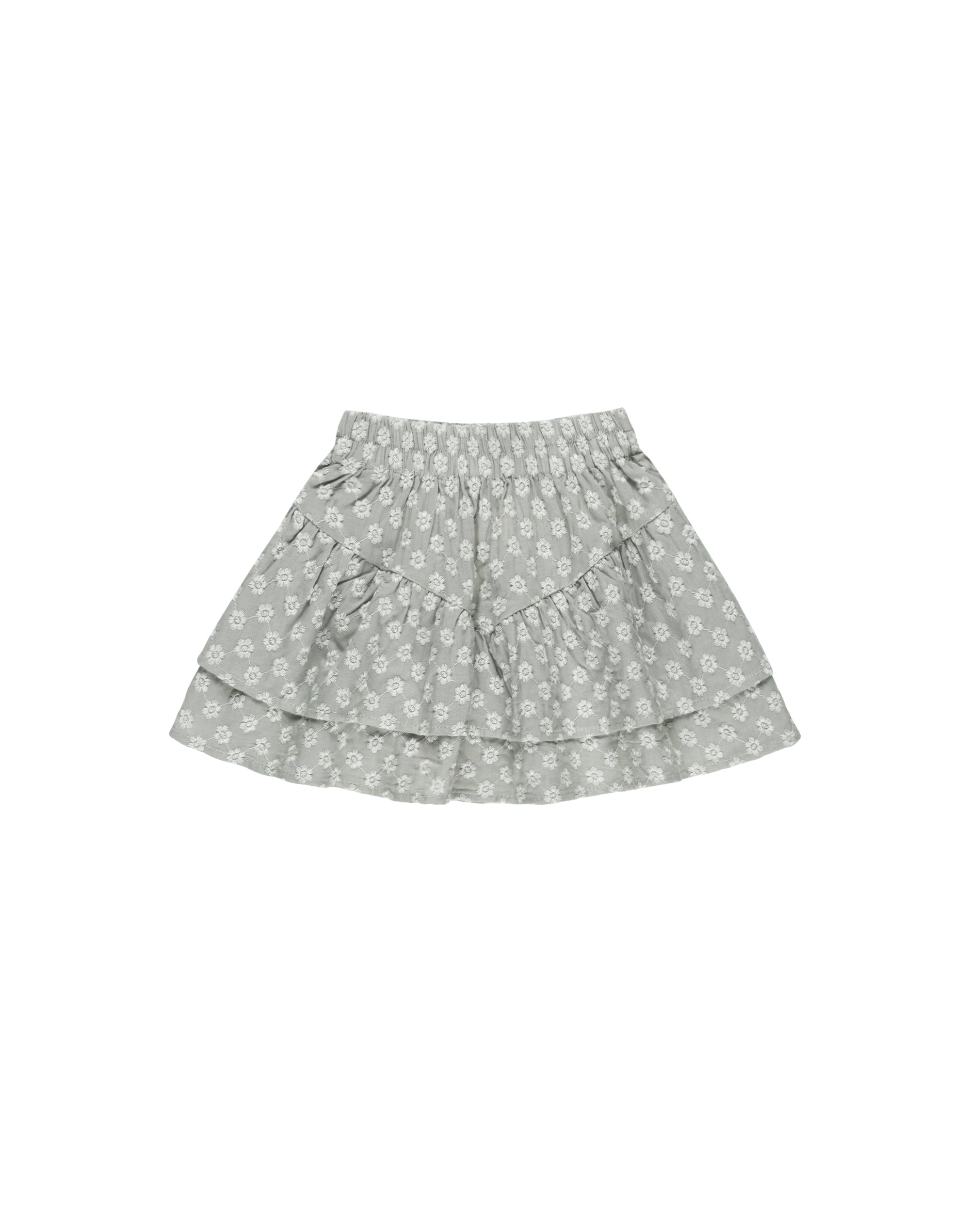 RyleeCru | SS25 D3 | Tiered Mini Skirt | Seafoam 