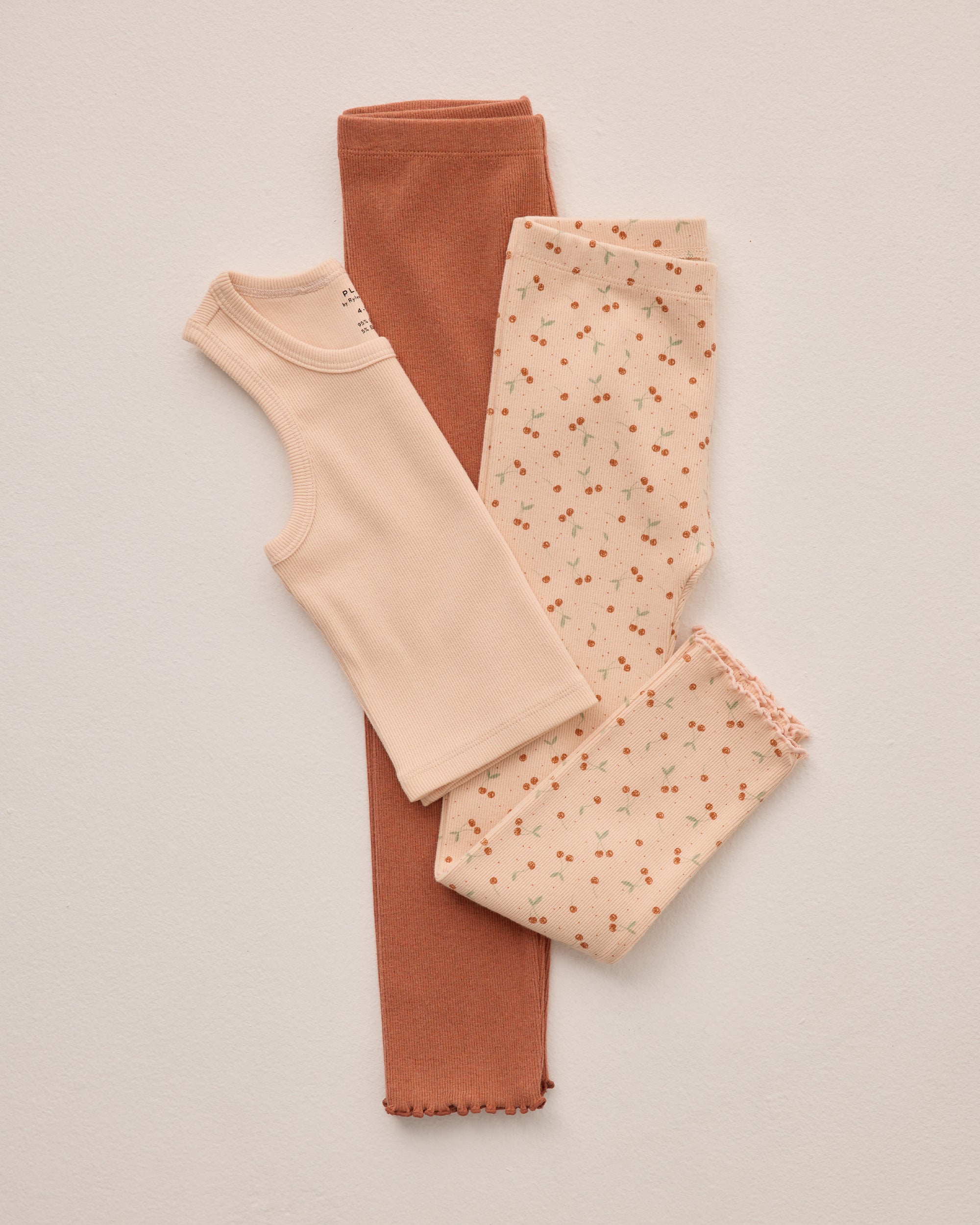 Rylee+Cru | PXP | Ribbed Legging Set | Cherries, Poppy 