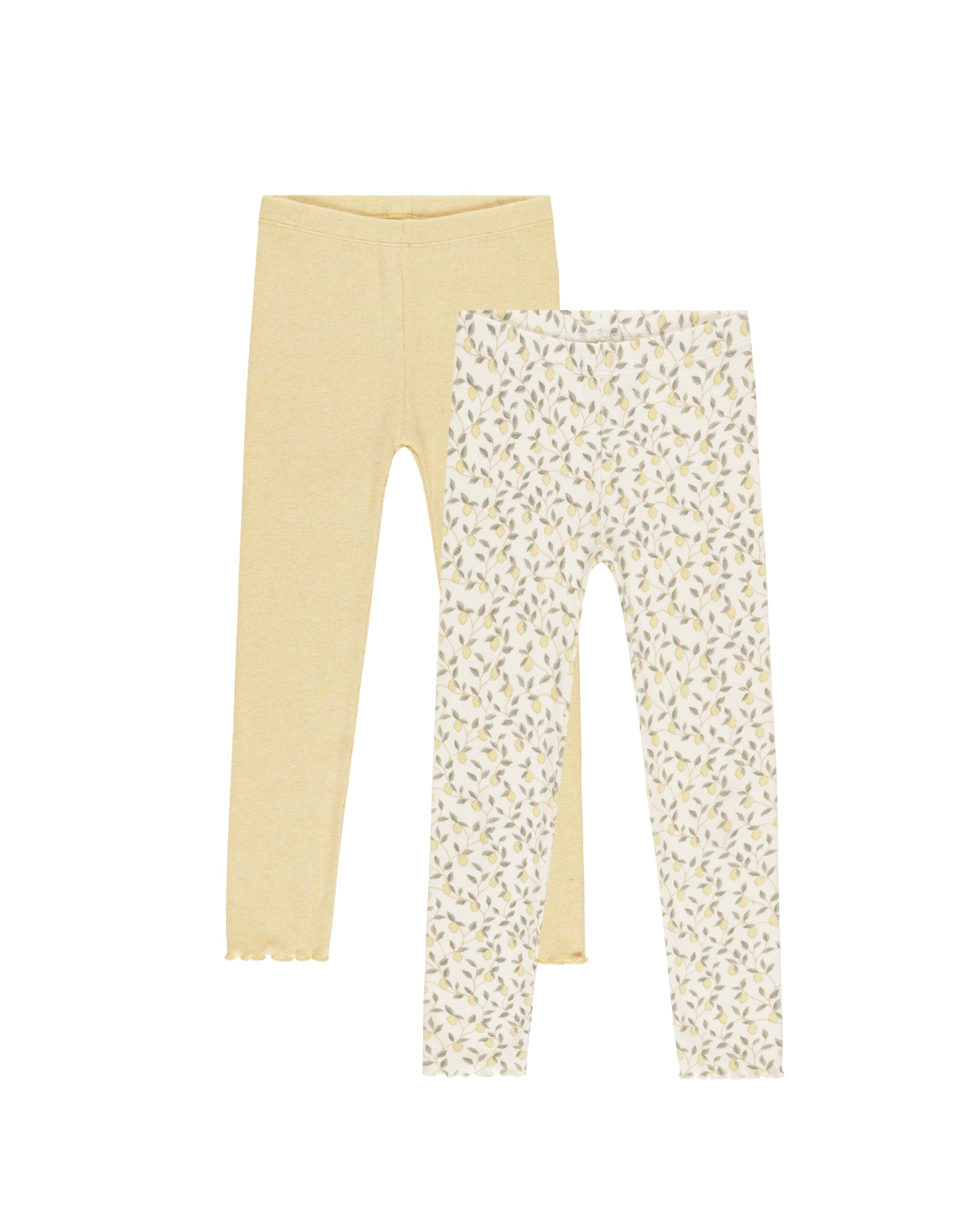 Rylee and Cru Ribbed Legging Set - Lemons, Yellow Rylee and Cru Ribbed Legging Set - Lemons, Yellow