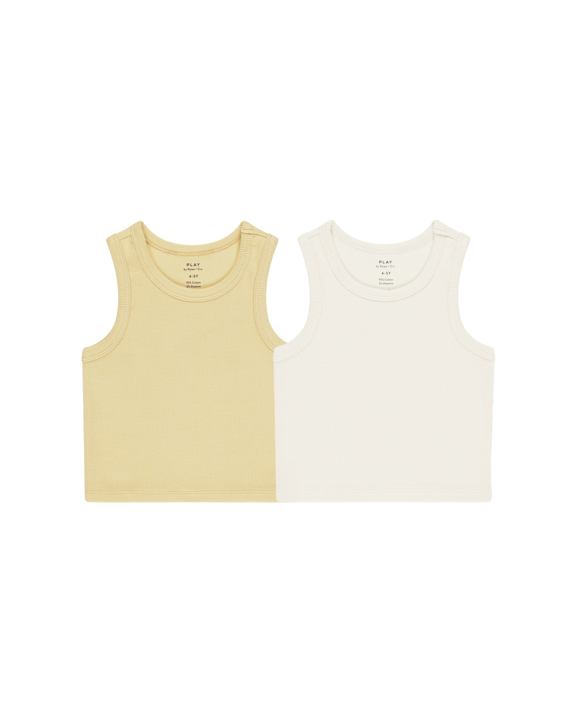 Rylee+Cru | PXP | Ribbed Tank Set | Yellow, Ivory 