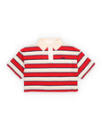 Teen Acacia Polo | Tulip Red & Midnight Stripe