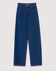 Denim Woman Wide Leg Pant | Mid Blue