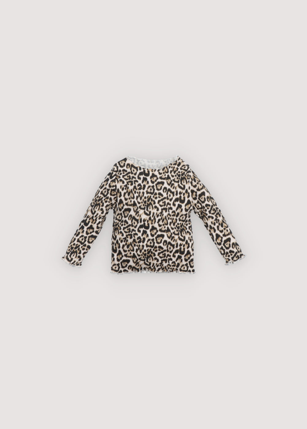 Leopard print ribbed long sleeve top The New Society