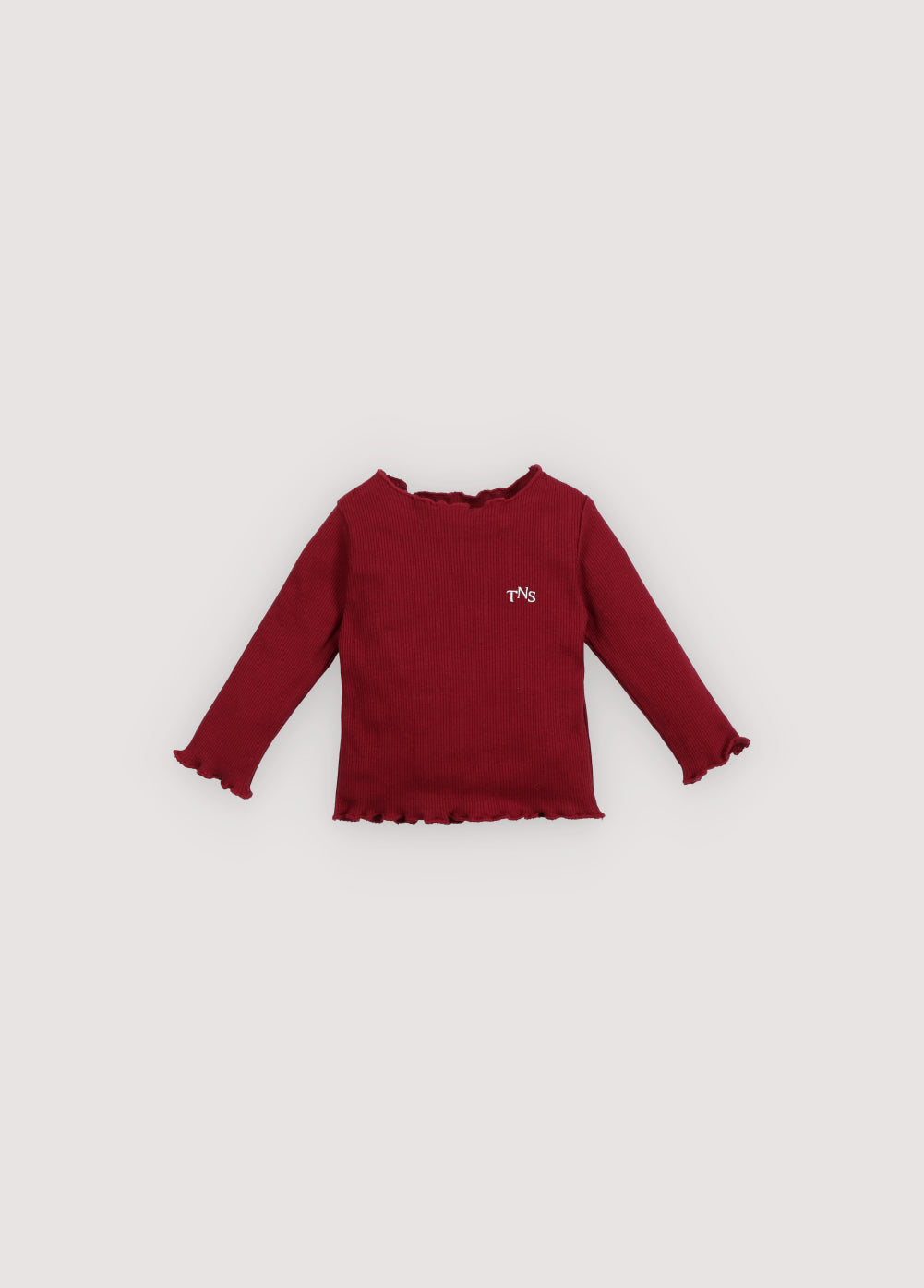 Plum, Dark Red, Long Sleeve Ribbed Blouse The New Society