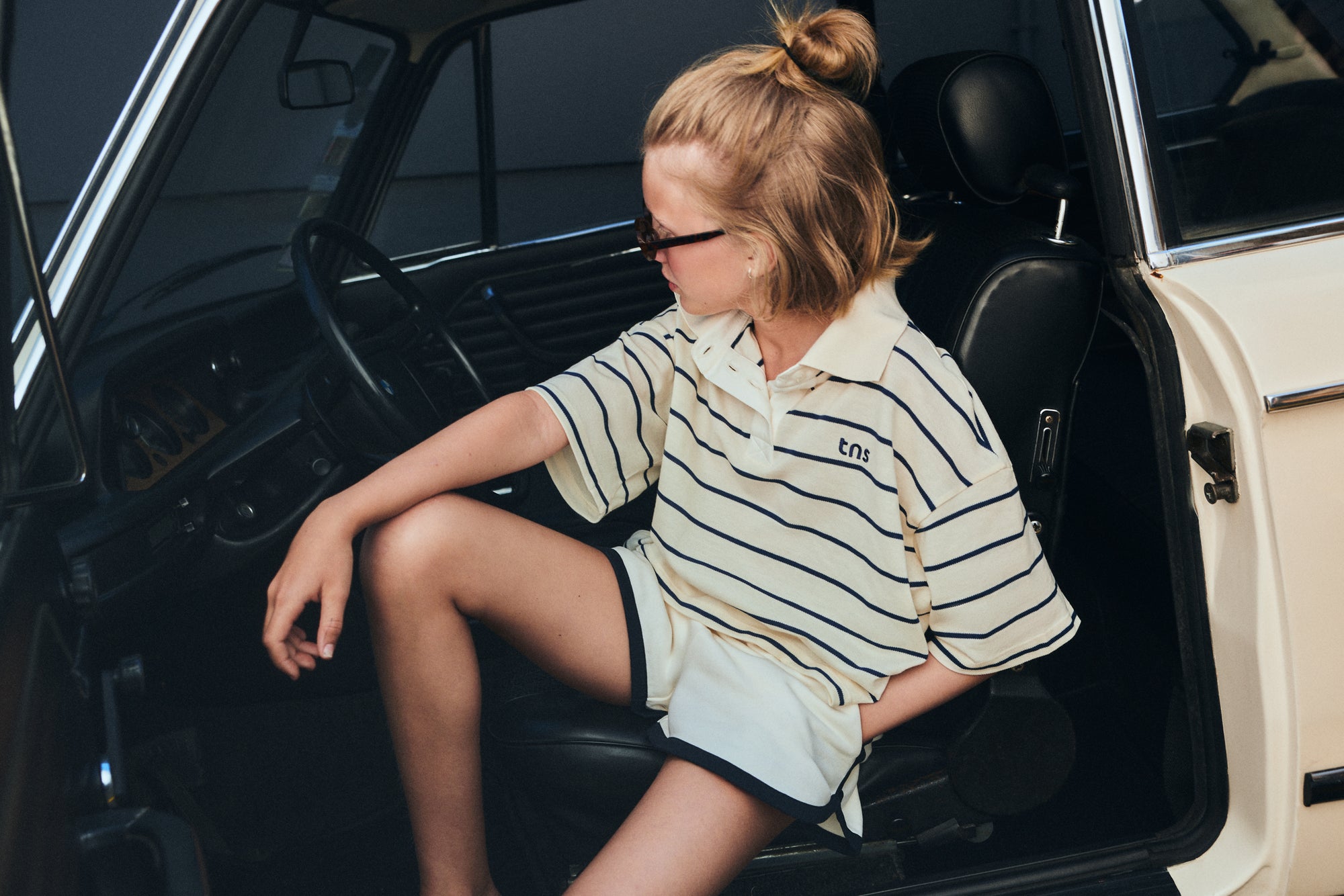 Teen Acacia Polo | Ecru Stripe
