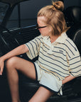 Teen Acacia Polo | Ecru Stripe