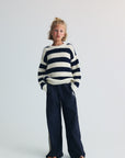 Teen Musa Knit Jumper | Summer Midnight Stripes