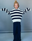 Teen Musa Knit Jumper | Summer Midnight Stripes