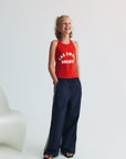 Teen Peony Top | Tulip Red