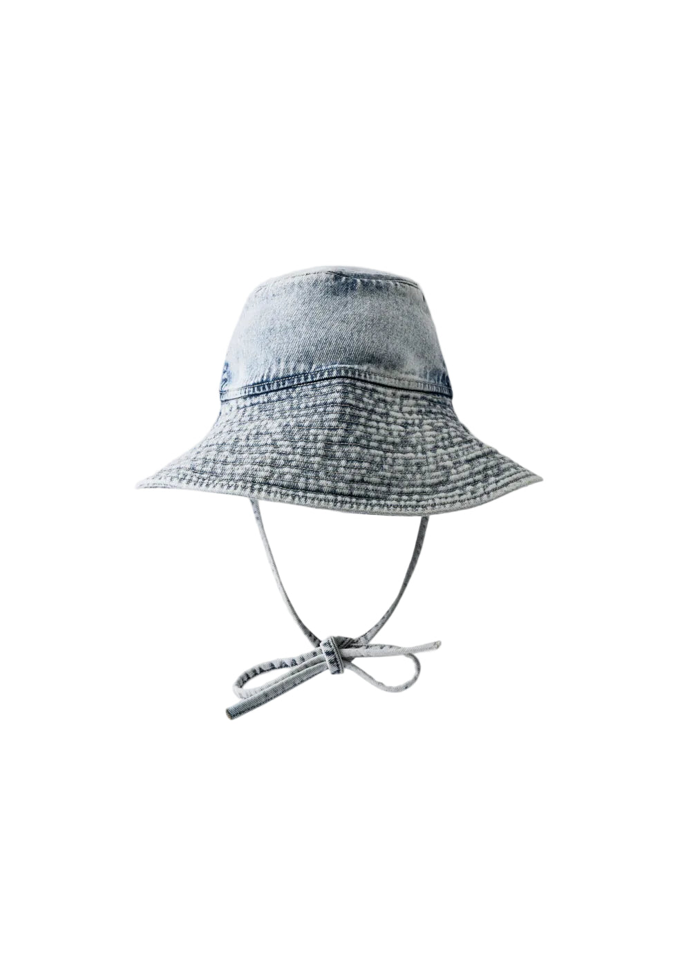 THE NEW SOCIETY ~ Womens TNS Denim Bucket Hat | Bleach Denim