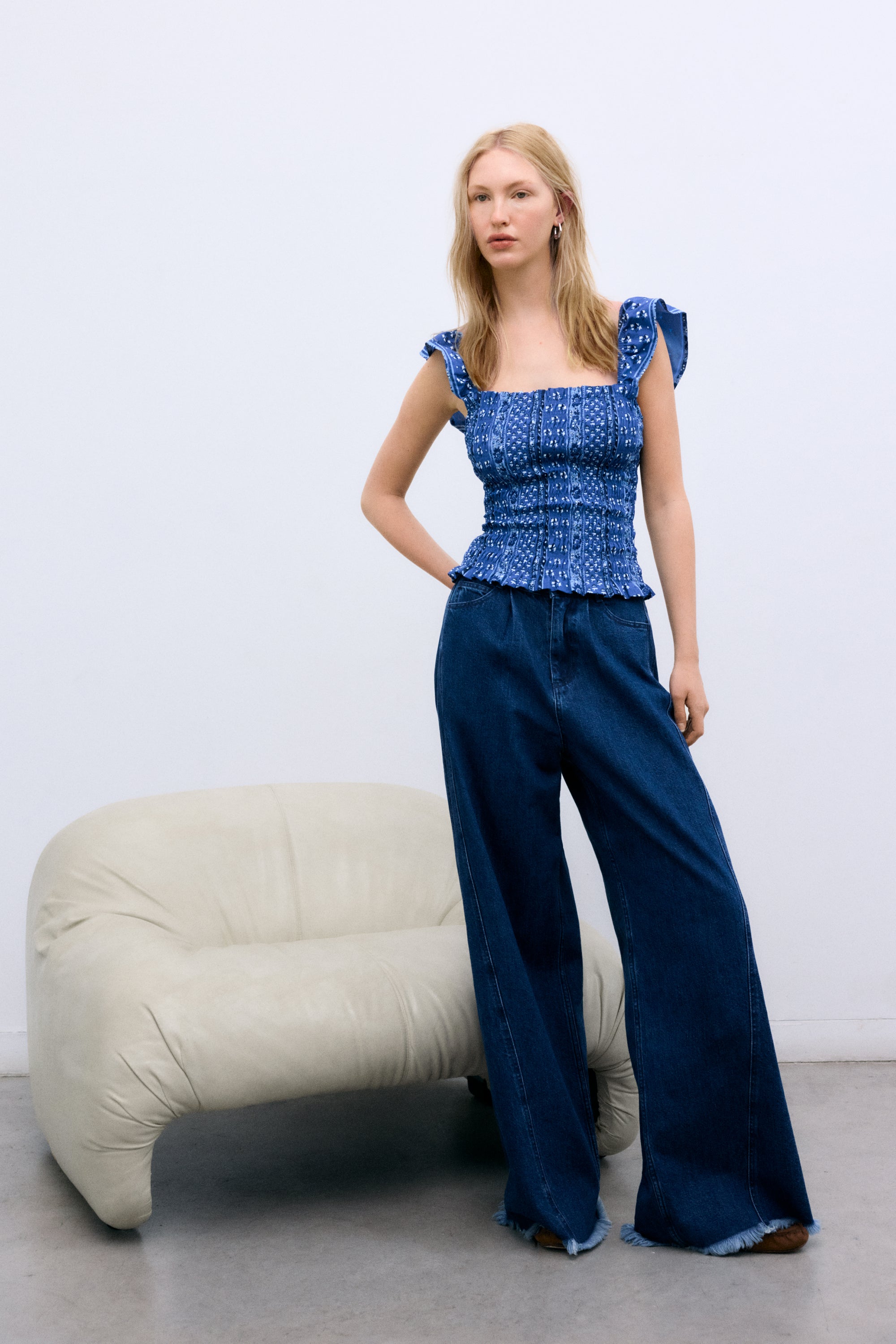 Womens TNS Denim Extra Wide Pant | Indigo Denim